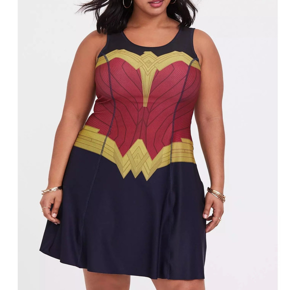 Torrid 4 (4X 26) DC Comics Wonder Woman Cosplay Costume Superhero Skater Dress - Picture 4 of 6